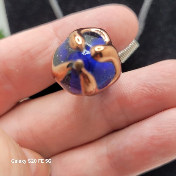 Unique Boho Glass Blue Necklace - One of a Kind - Picture 4 of 8
